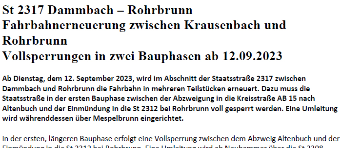Dammbach Aktuell