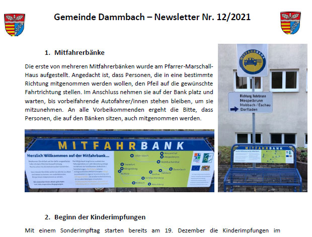 Dammbach Aktuell Newsletter